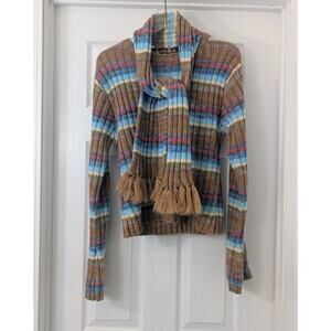 Vintage Y2K Derek Heart Knit Sweater + Matching Scarf (Detachable) – XL